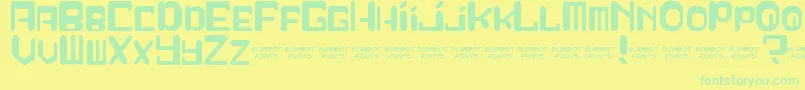 SqueezyCheez Font – Green Fonts on Yellow Background