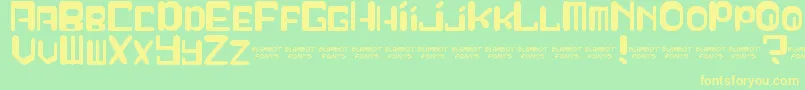 SqueezyCheez Font – Yellow Fonts on Green Background
