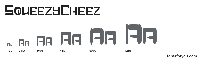SqueezyCheez Font Sizes