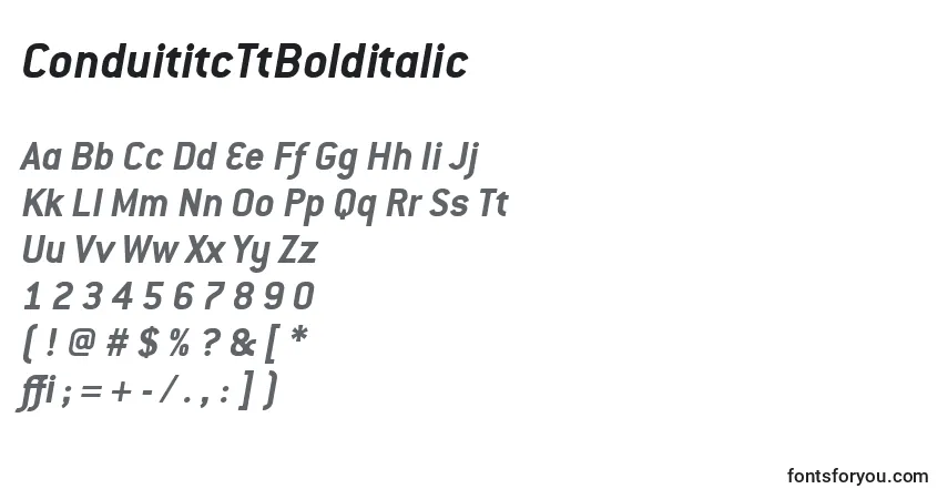 characters of conduititcttbolditalic font, letter of conduititcttbolditalic font, alphabet of  conduititcttbolditalic font