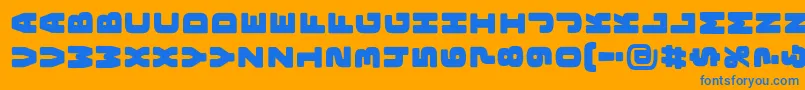 BungeelayersrotatedOutline Font – Blue Fonts on Orange Background