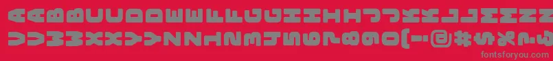フォントBungeelayersrotatedOutline – 赤い背景に灰色の文字
