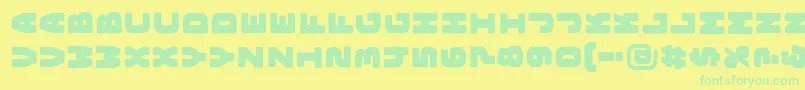 BungeelayersrotatedOutline Font – Green Fonts on Yellow Background
