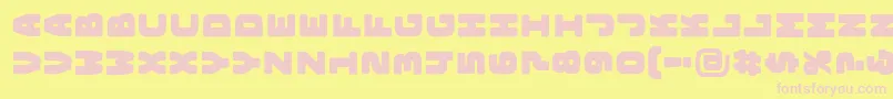 Fonte BungeelayersrotatedOutline – fontes rosa em um fundo amarelo