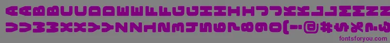 フォントBungeelayersrotatedOutline – 紫色のフォント、灰色の背景