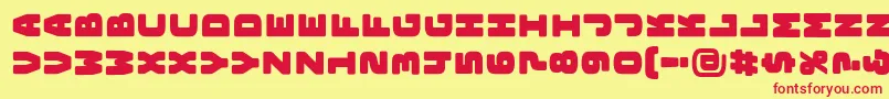 BungeelayersrotatedOutline Font – Red Fonts on Yellow Background