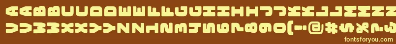 BungeelayersrotatedOutline Font – Yellow Fonts on Brown Background
