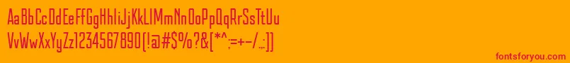 KazmannSans-Schriftart – Rote Schriften auf orangefarbenem Hintergrund