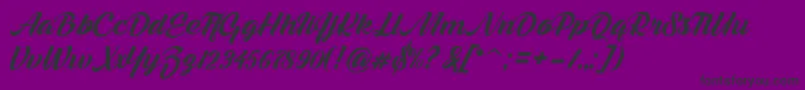 Melani Script-fontti – mustat fontit violetilla taustalla