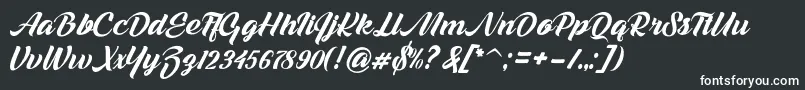 Melani Script-fontti – valkoiset fontit mustalla taustalla