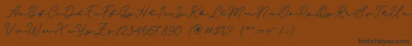 Melania Monoline DEMO Font – Black Fonts on Brown Background