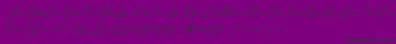 Melania Monoline DEMO-Schriftart – Schwarze Schriften auf violettem Hintergrund