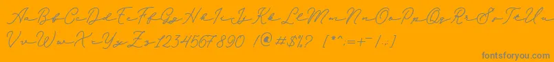 Melania Monoline DEMO Font – Gray Fonts on Orange Background