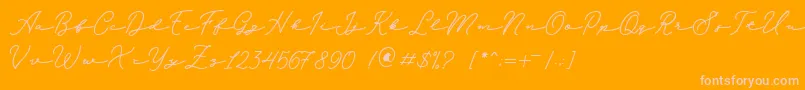 Melania Monoline DEMO Font – Pink Fonts on Orange Background