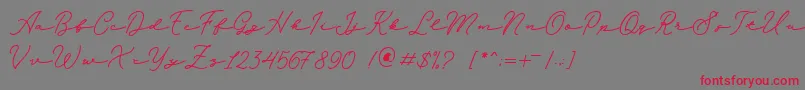 Melania Monoline DEMO Font – Red Fonts on Gray Background