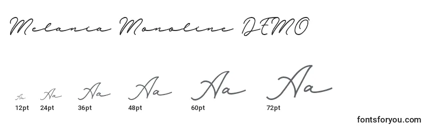 Melania Monoline DEMO Font Sizes