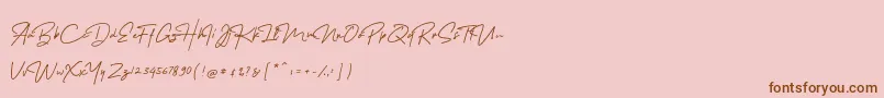 MelanicBlackScript Regular Font – Brown Fonts on Pink Background