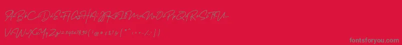 MelanicBlackScript Regular Font – Gray Fonts on Red Background