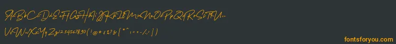 MelanicBlackScript Regular Font – Orange Fonts on Black Background