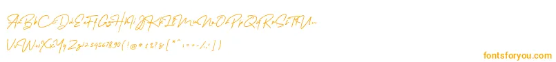 MelanicBlackScript Regular Font – Orange Fonts on White Background