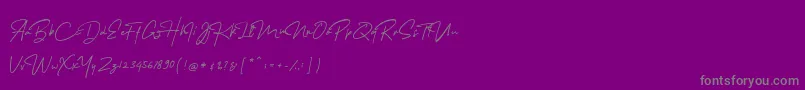 MelanicBlackScript Regular Font – Gray Fonts on Purple Background