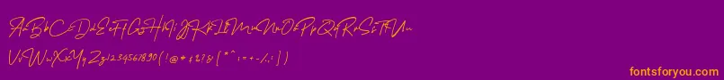 MelanicBlackScript Regular Font – Orange Fonts on Purple Background