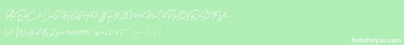 MelanicBlackScript Regular Font – White Fonts on Green Background