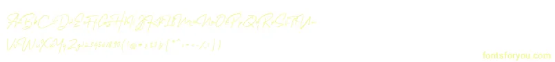 MelanicBlackScript Regular-Schriftart – Gelbe Schriften