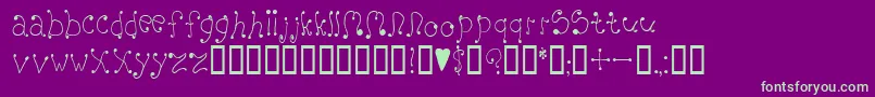 melanie Font – Green Fonts on Purple Background