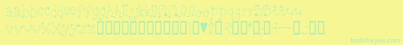 melanie Font – Green Fonts on Yellow Background