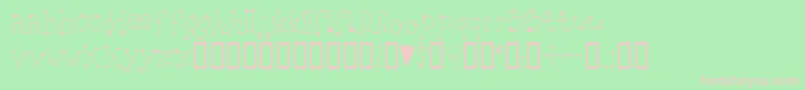 melanie-fontti – vaaleanpunaiset fontit vihreällä taustalla
