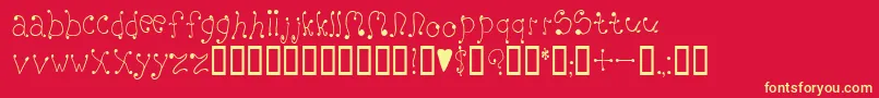 melanie Font – Yellow Fonts on Red Background