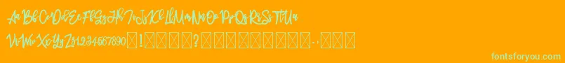 Шрифт melankolis – зелёные шрифты на оранжевом фоне