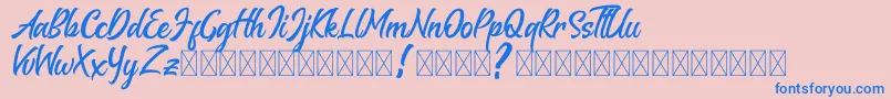 Melantune DEMO Font – Blue Fonts on Pink Background