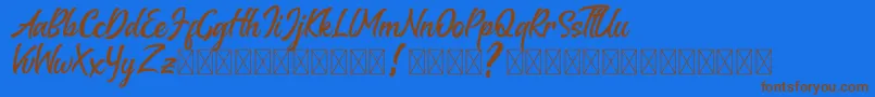Melantune DEMO Font – Brown Fonts on Blue Background