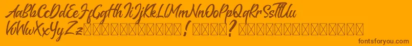 Melantune DEMO Font – Brown Fonts on Orange Background