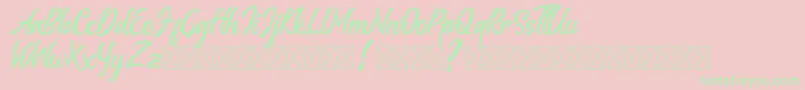 Melantune DEMO Font – Green Fonts on Pink Background
