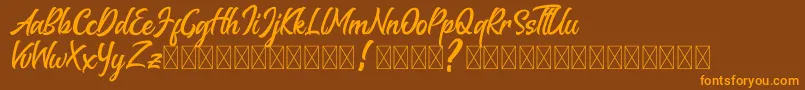 Melantune DEMO Font – Orange Fonts on Brown Background