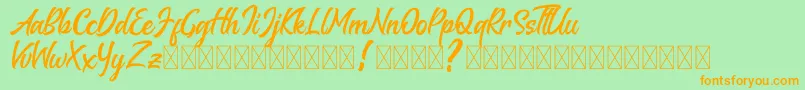 Melantune DEMO Font – Orange Fonts on Green Background
