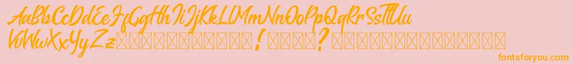 Melantune DEMO Font – Orange Fonts on Pink Background