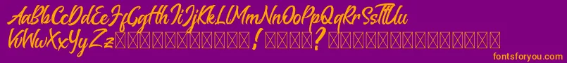 Melantune DEMO Font – Orange Fonts on Purple Background