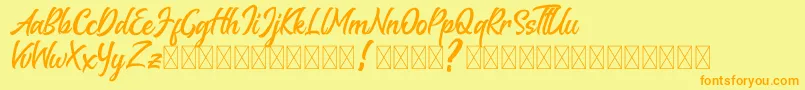 Melantune DEMO Font – Orange Fonts on Yellow Background