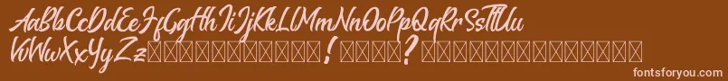 Melantune DEMO Font – Pink Fonts on Brown Background