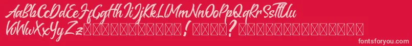 Melantune DEMO Font – Pink Fonts on Red Background