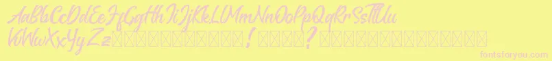 Melantune DEMO Font – Pink Fonts on Yellow Background