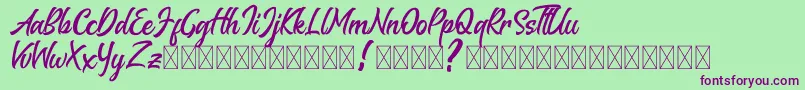 Melantune DEMO Font – Purple Fonts on Green Background