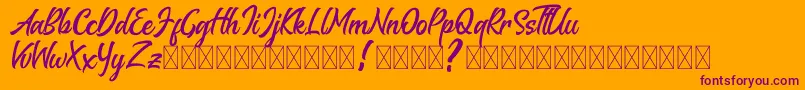 Melantune DEMO Font – Purple Fonts on Orange Background