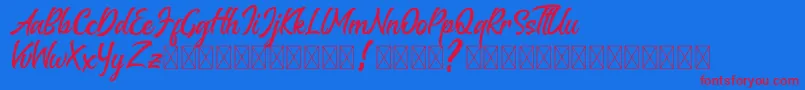 Melantune DEMO Font – Red Fonts on Blue Background