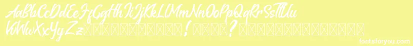 Czcionka Melantune DEMO – białe czcionki na żółtym tle