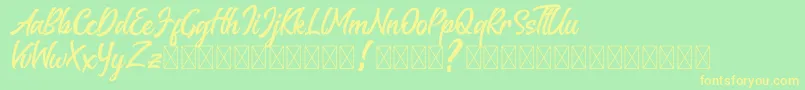 Melantune DEMO Font – Yellow Fonts on Green Background
